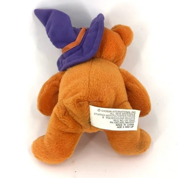 Chosun RARE Orange Halloween Bear Purple Witch Hat Plush Teddy Holiday - Picture 3 of 7